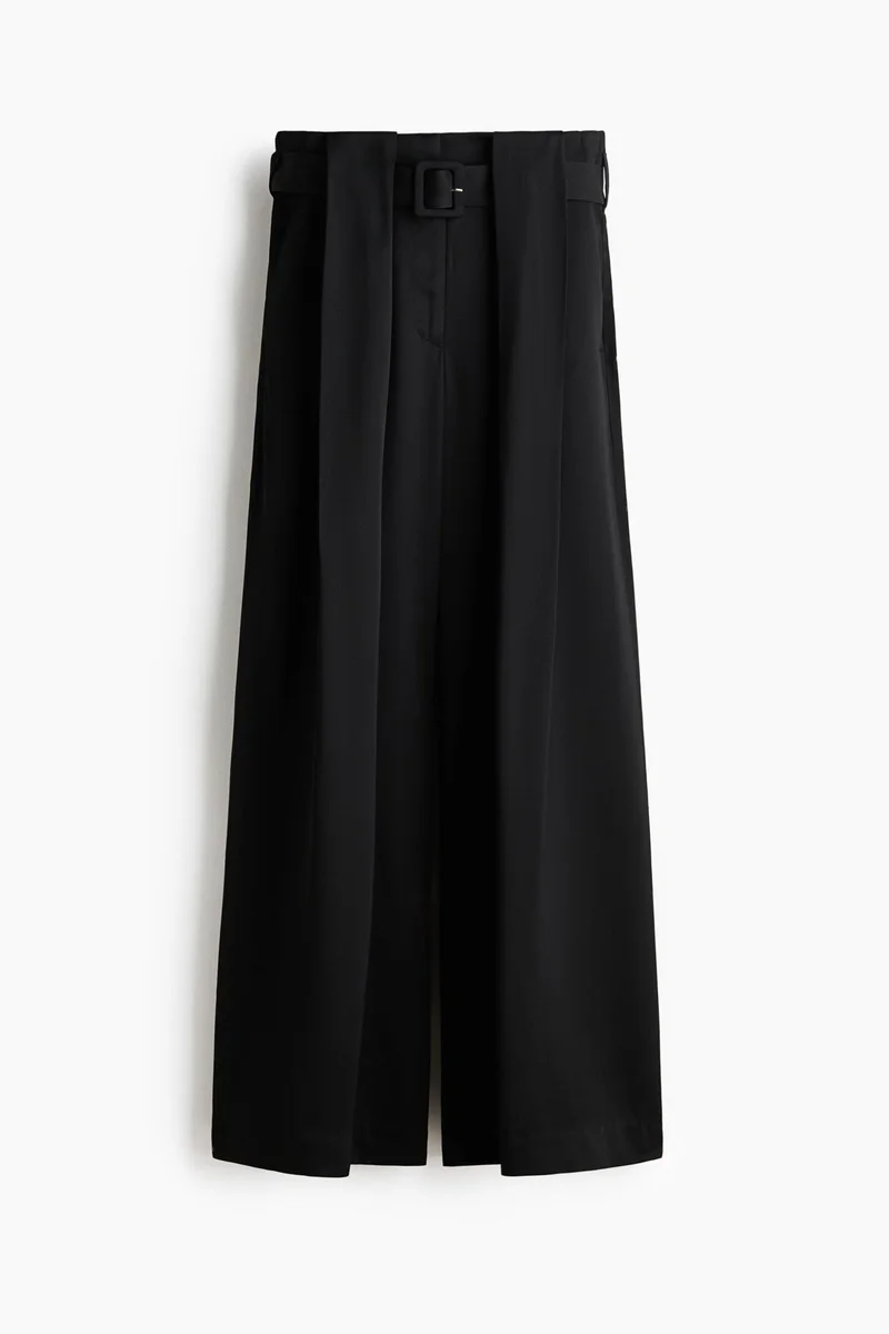 H&M Belted pleat-detail trousers
